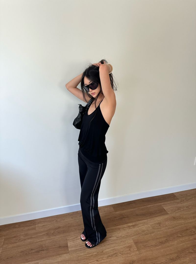 sleek drape halter top