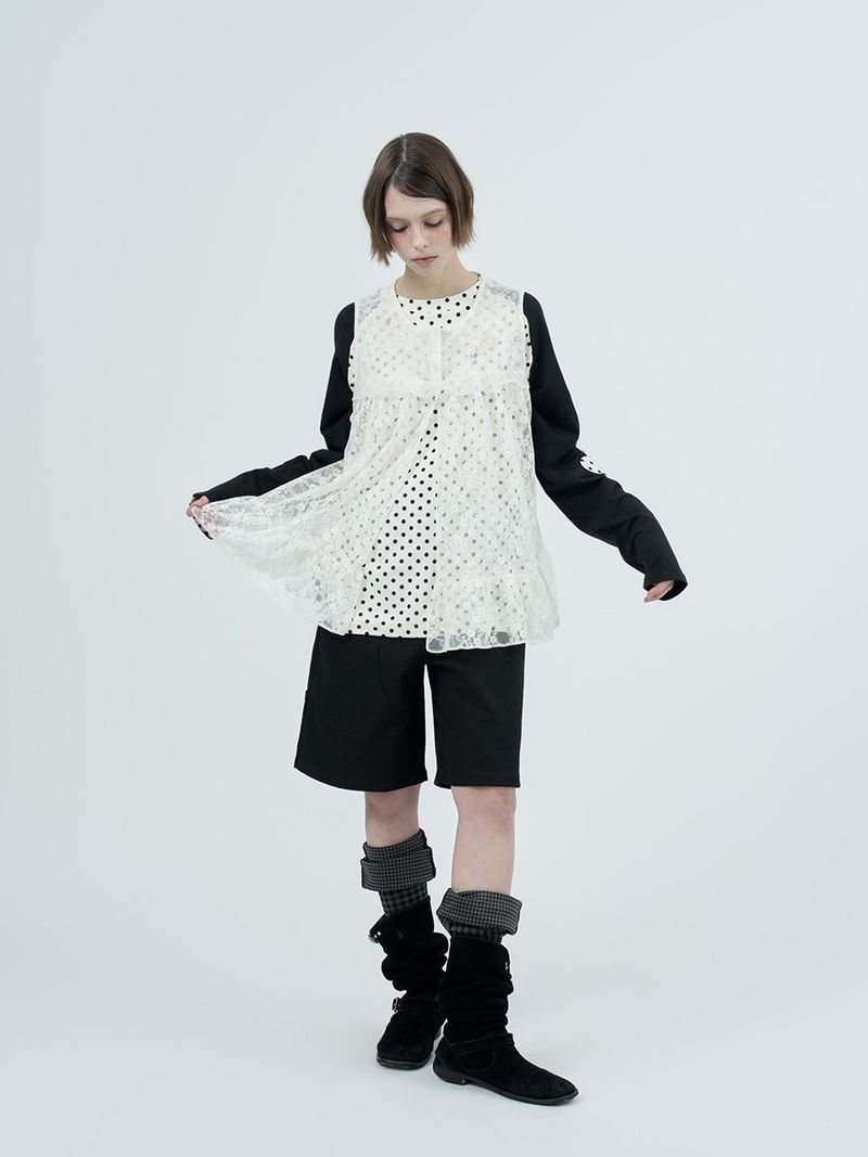 lace ruffle flare shirts