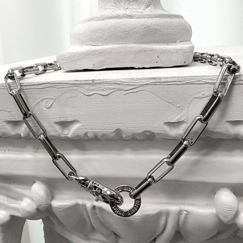 SS-6mm BOX chain neckloace_silver