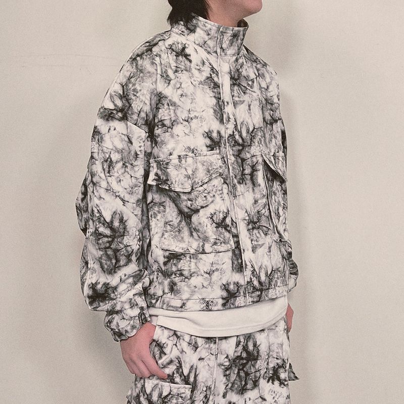 tie-dye crop jacket_white