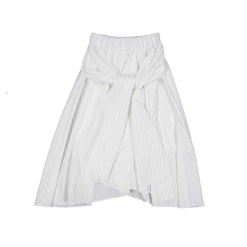Stripe Tie Skirt (white)