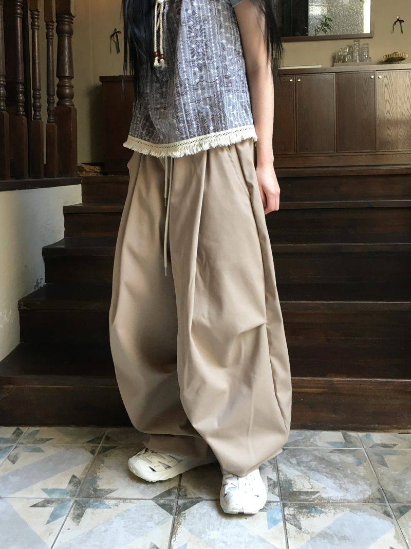 Tail Curved Wide Cotton Pants (4c)
