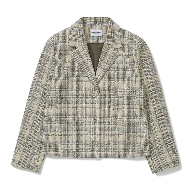 ツイードセットアップショートジャケット / Tweed Set-up Short Jacket [GREY]