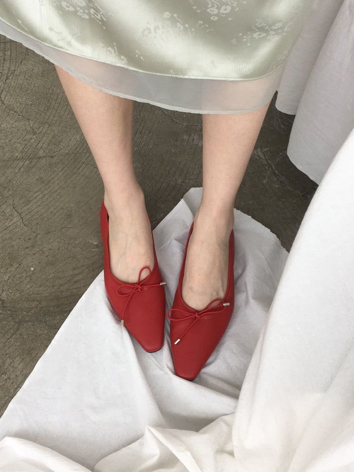moroi(モロイ)の「Ribbon Shirring Flat Shoes(Shoes)」