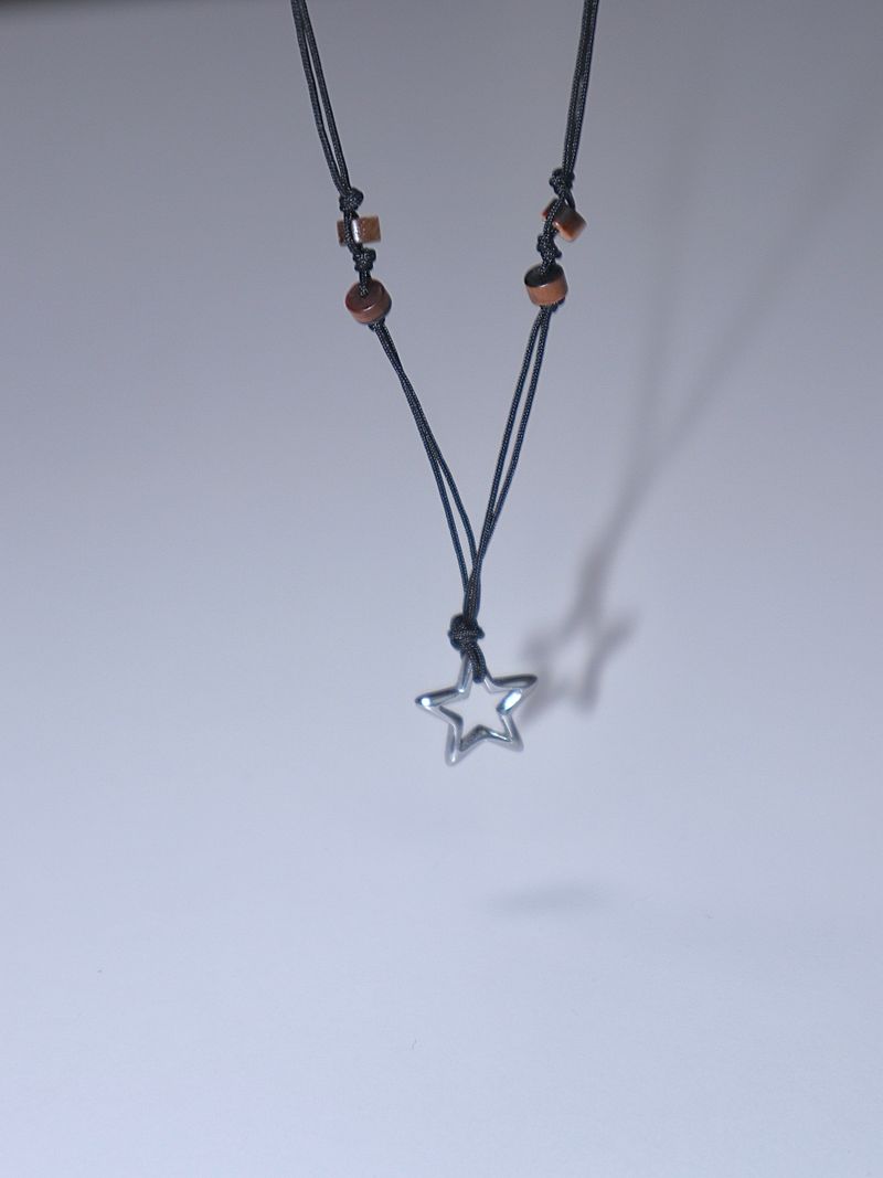 All surgical steel star gemstone string necklace