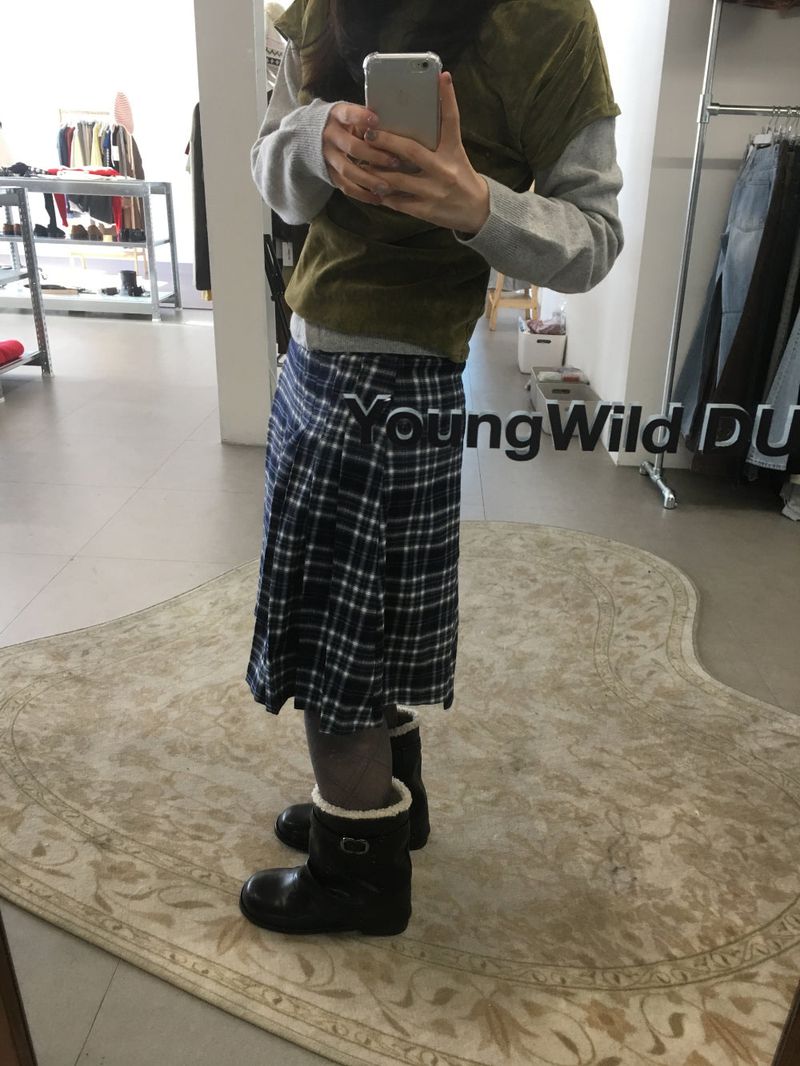 Silhouette check tights (3color)