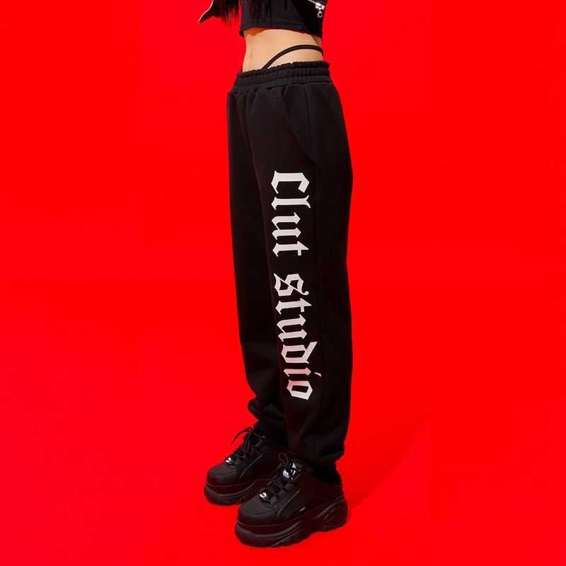0 4 Big Logo String Joggers - BLACK