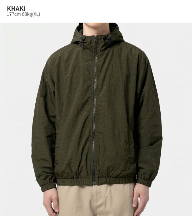 Crop Banding Light Windbreaker Khaki