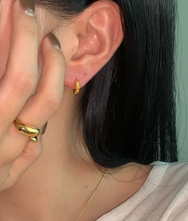  (silver925) ミニローズワンタッチピアス *gold