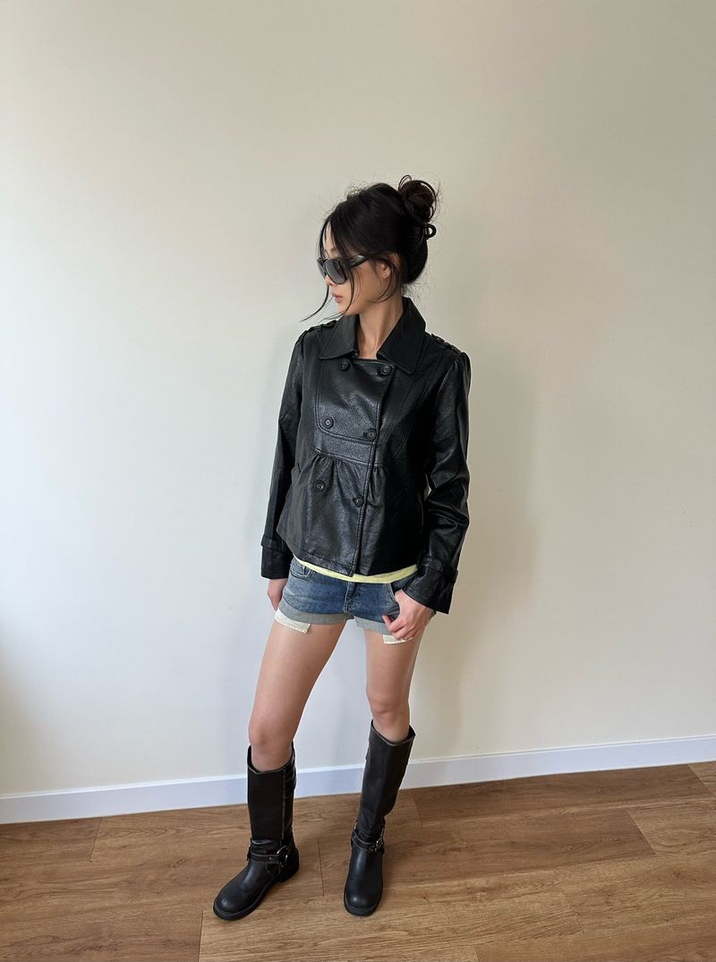 roll up denim shorts