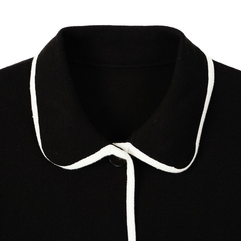 ラインニットジャケット / LINE KNIT JACKET_BLACK