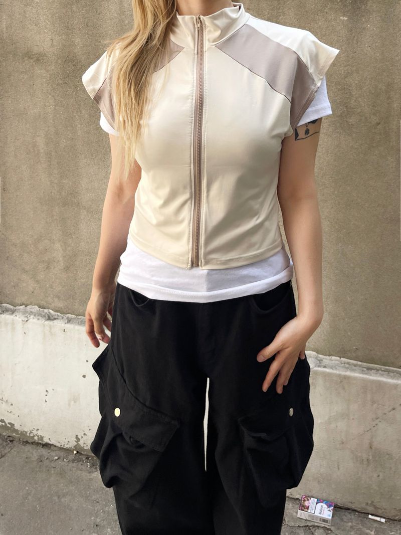 Cooling High-Neck Cap Sleeve Vest