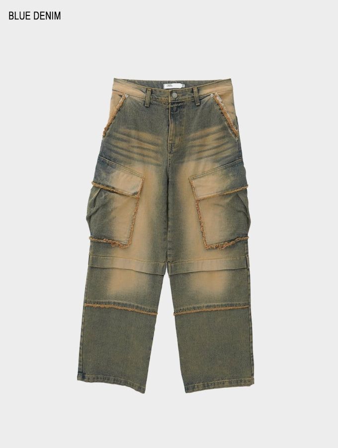 Franken cargo denim pants