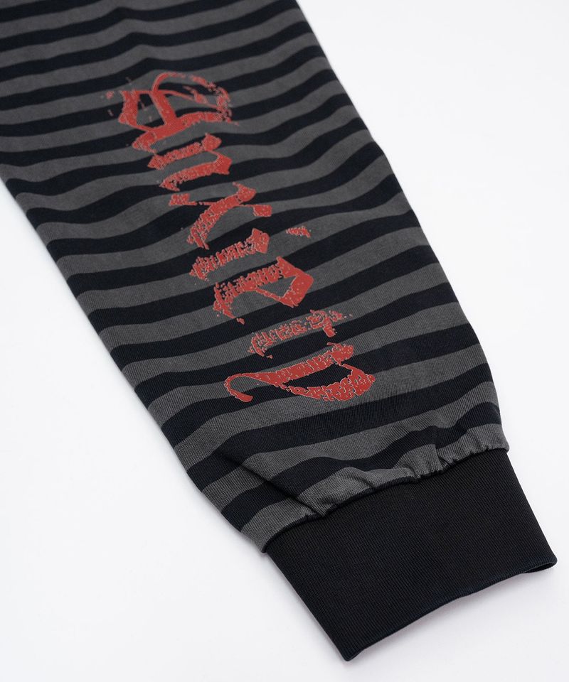 BBD Anxiety Multi Patch Stripe Long T-Shirt (Black&Charcoal)