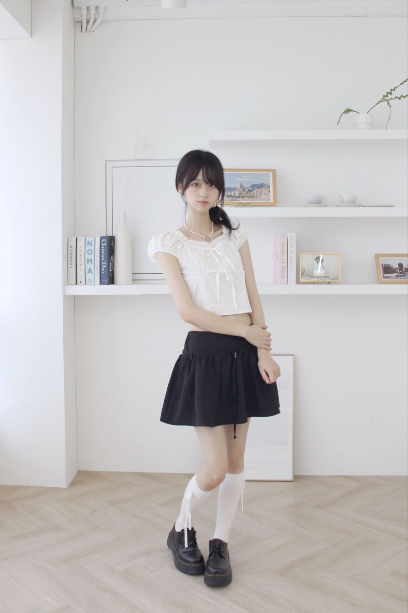 [Belt Set] Half Flare Mini Skirt