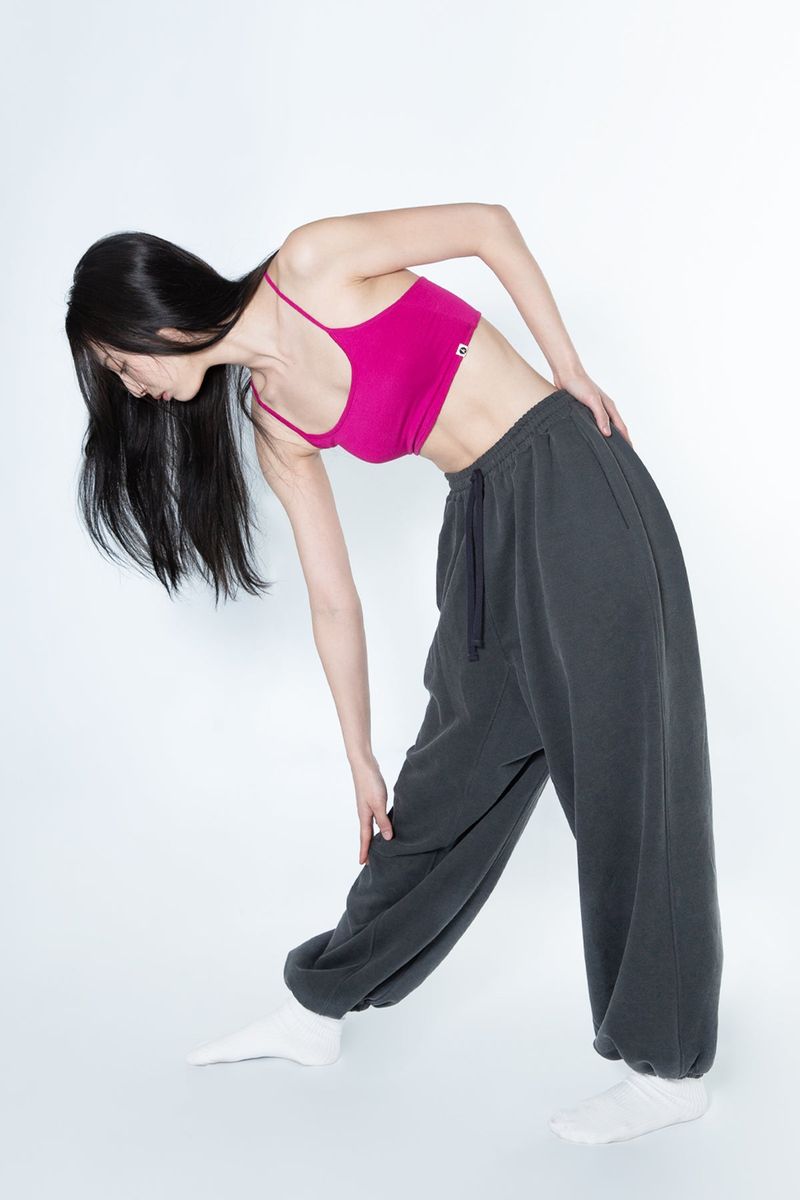 Back Tunnel Bra Top (Magenta pink)