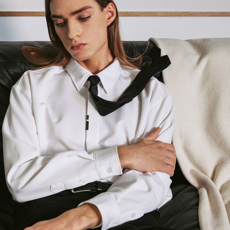 VERTICAL TIP BASIC SHIRT WHITE