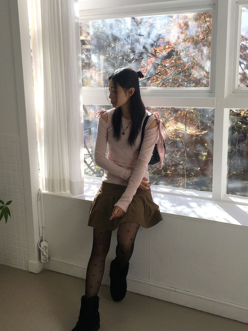 Belan golden pleated mini skirt