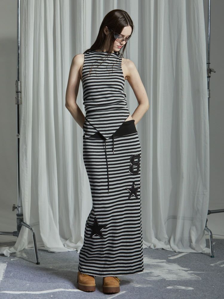 GATELESS（ゲートレス）の「STRIPE LONG SKIRT（Skirts）」