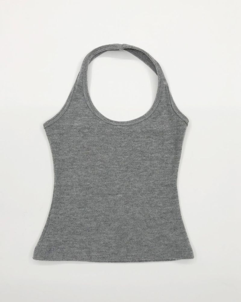 Halter Neck Tank Top (4color)