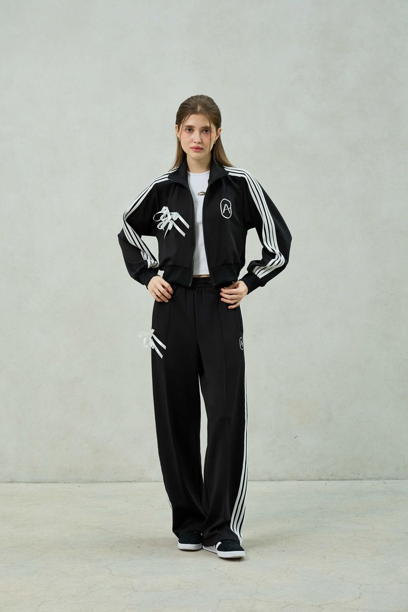 RIBBON JERSEY TRACK TOP / BLACK