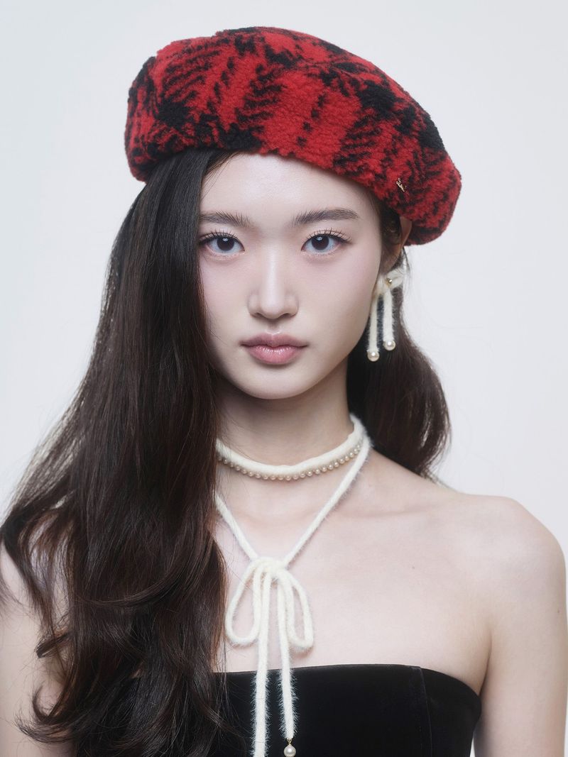 Tartan Fuzz Beret