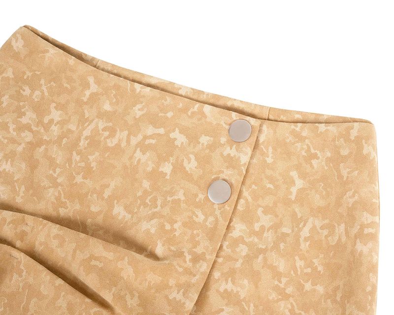 DOZI - Suede Mini Wrap Skirt _ Camel