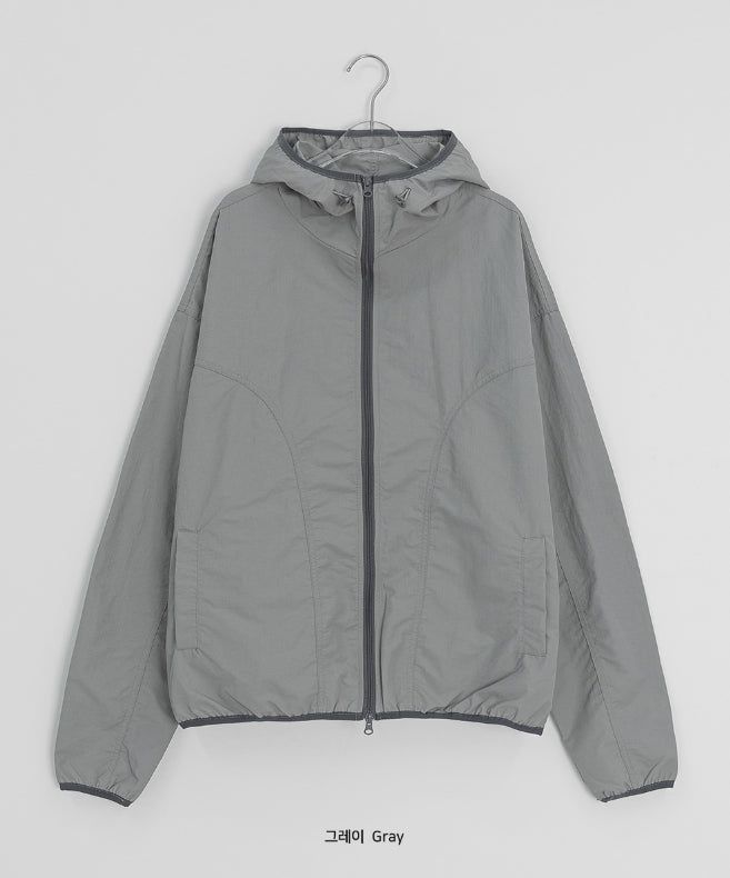Puke Color Matching Hood Windbreaker