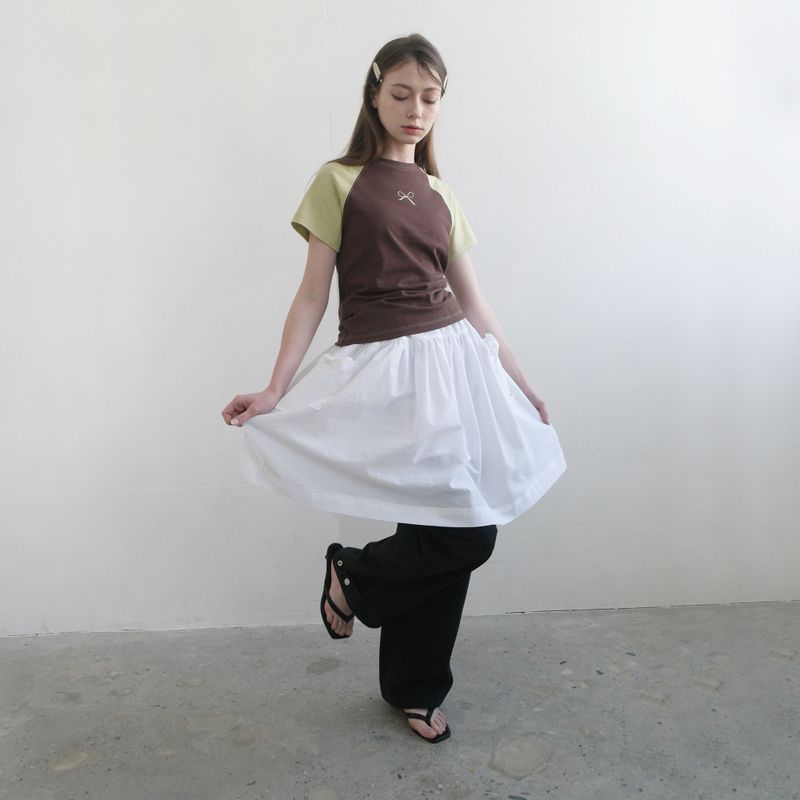 White Seersucker Pocket Skirt