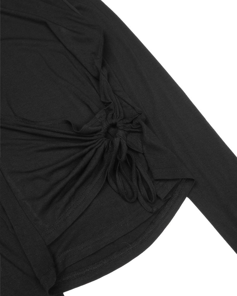 STRING HOLE SHIRRING TEE