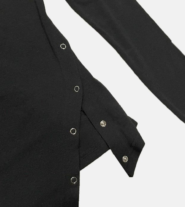 スナップスリム長袖Tシャツ