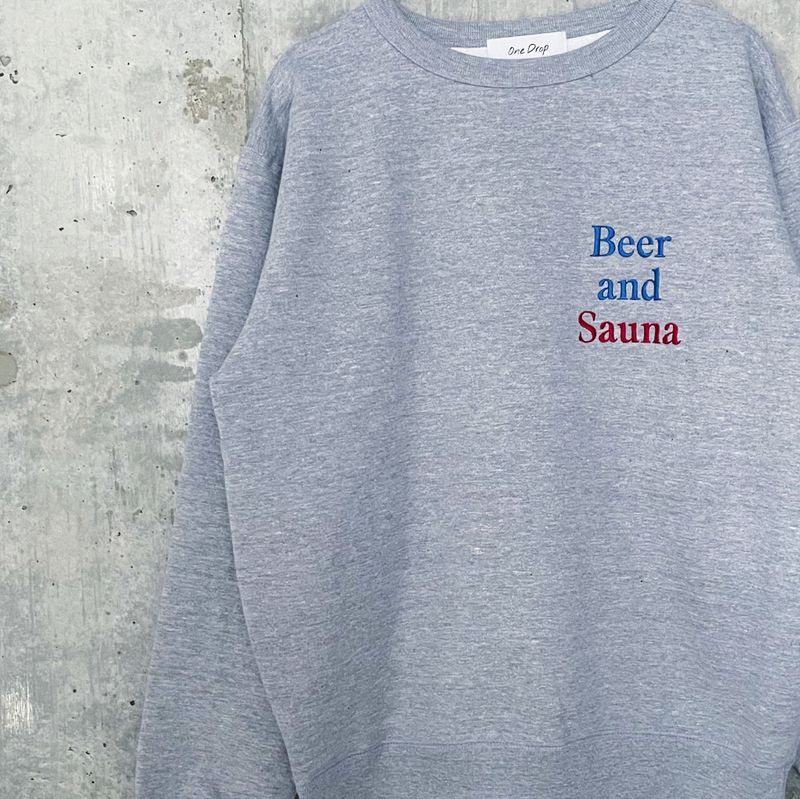 One Drop（ワンドロップ）の「OneDrop Beer and Sauna 刺繍logo スウェット（Tops）」