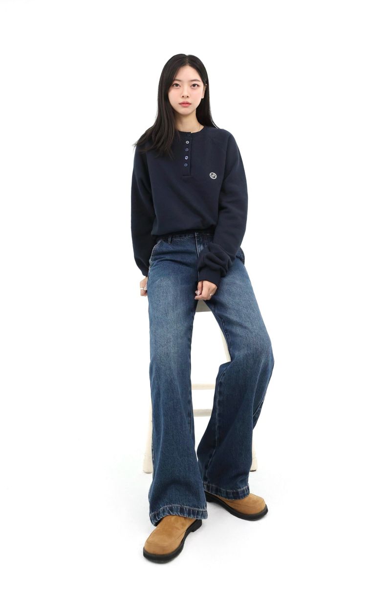 MID WAIST SLIM WIDE LEG DENIM code 26019
