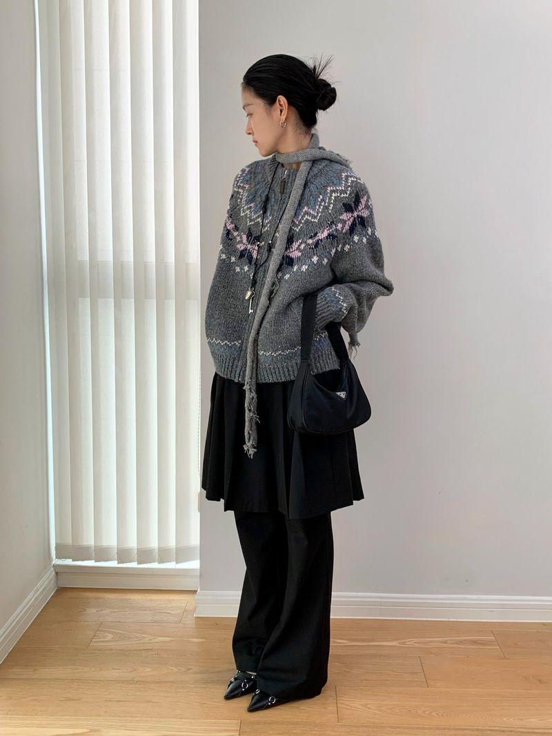 Fake Pleats Skirt Casual Pants