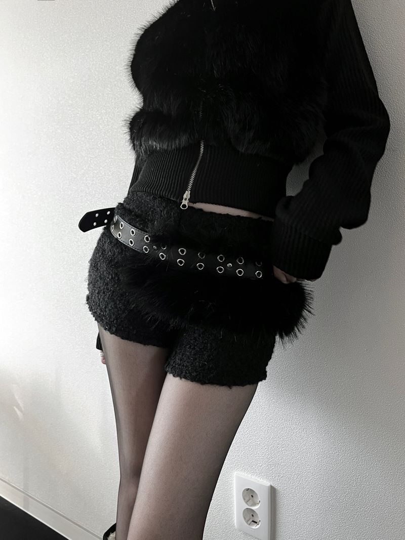 mohair micro short pants (2color)