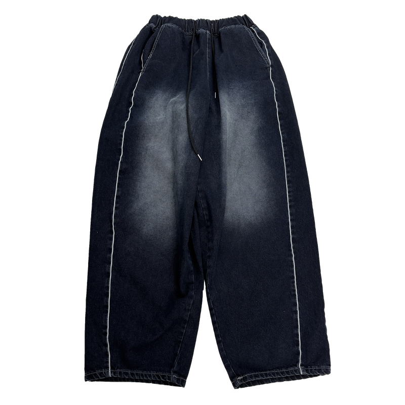 denim piping balloon pants