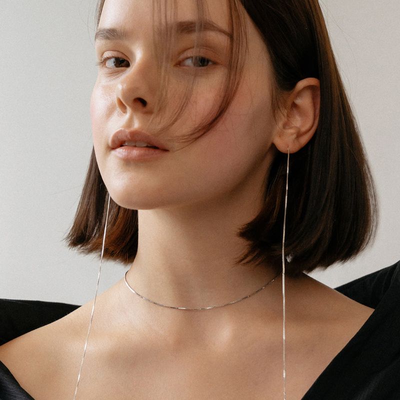 Square chain earring