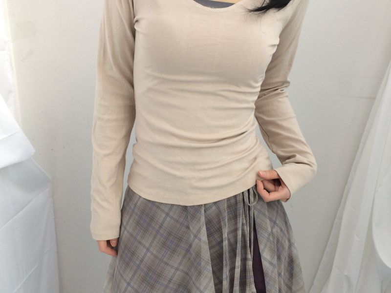 Misty Checkered Layered Skirt
