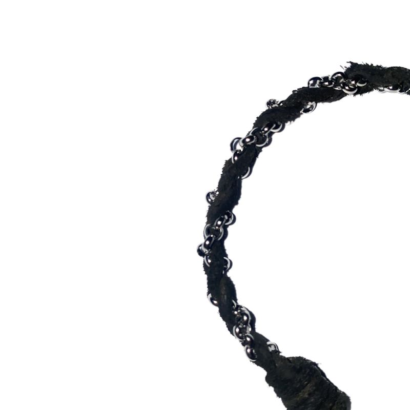 suede chain bracelet (black)