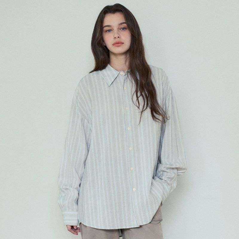Bohemian Stripe Shirt_Light blue