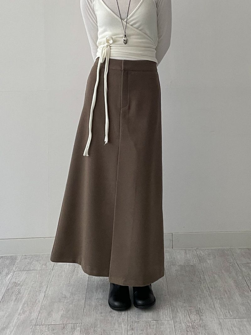 Maxi Wool A-Line Long Skirt