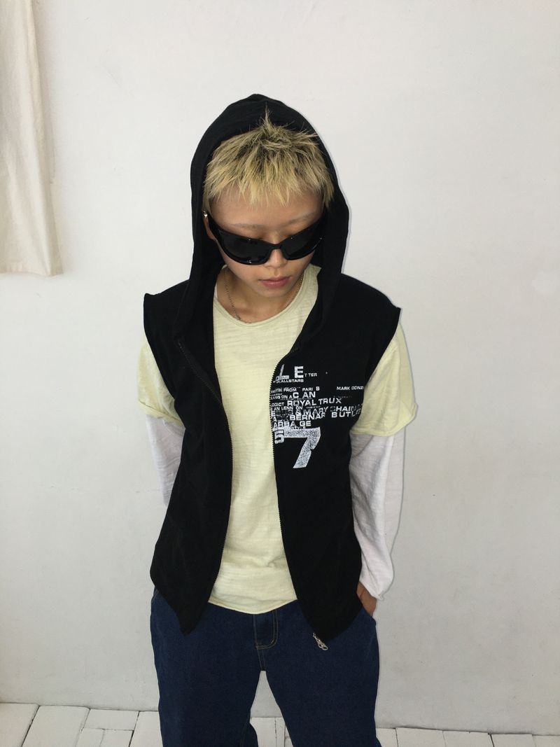 Vintage Hooded Vest(4c)