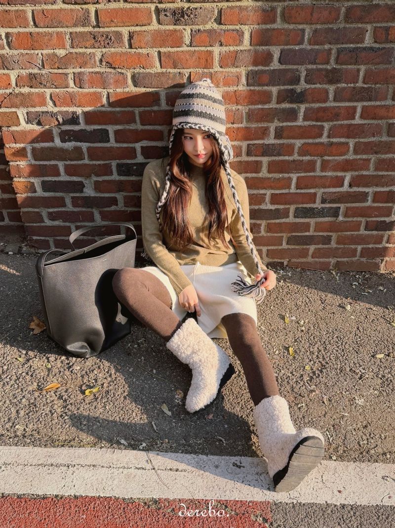 handmade stripe knit hat