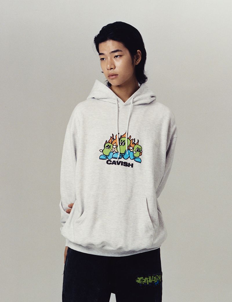 PUNCH BEANS HOODIE LIGHT GREY(CV2CFUM413A)