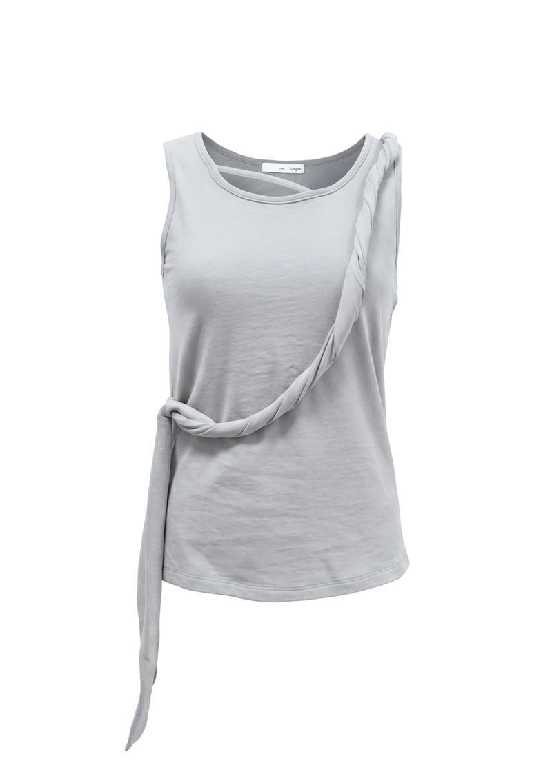 FLOATING LOOP SLEEVELESS . GREY