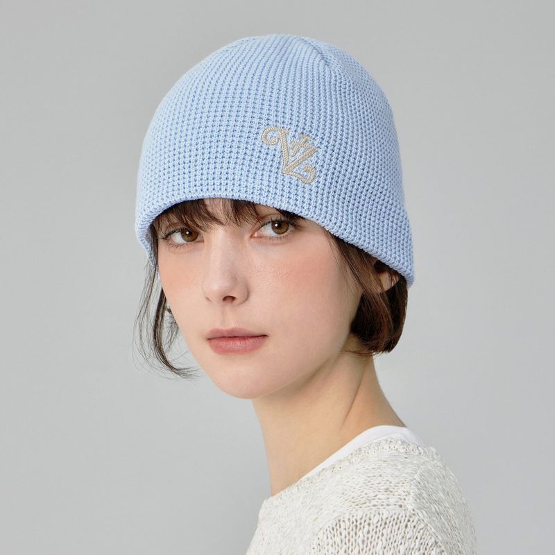Leaf VZ Logo Waffle Beanie / Sky Blue