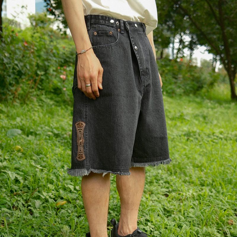 Goblin denim BERMUDA shorts / Black