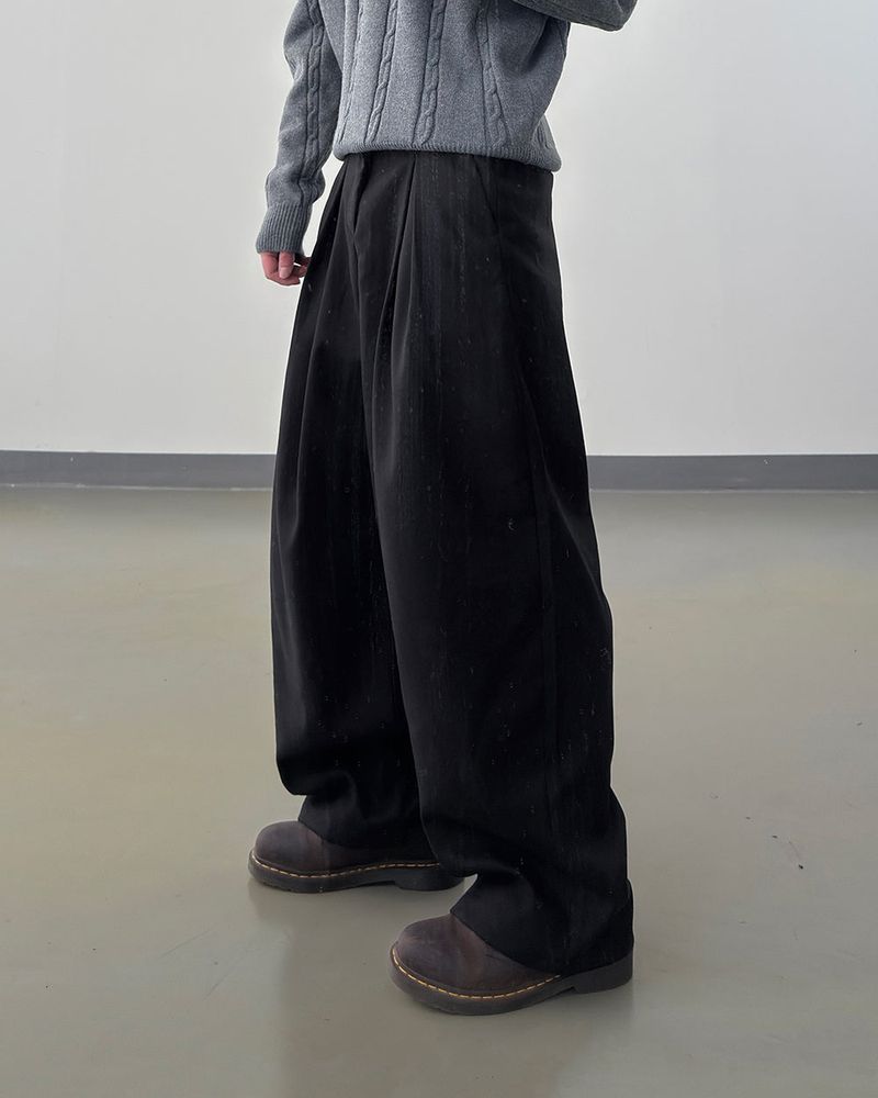 Tia Double-Pleat Wide Slacks