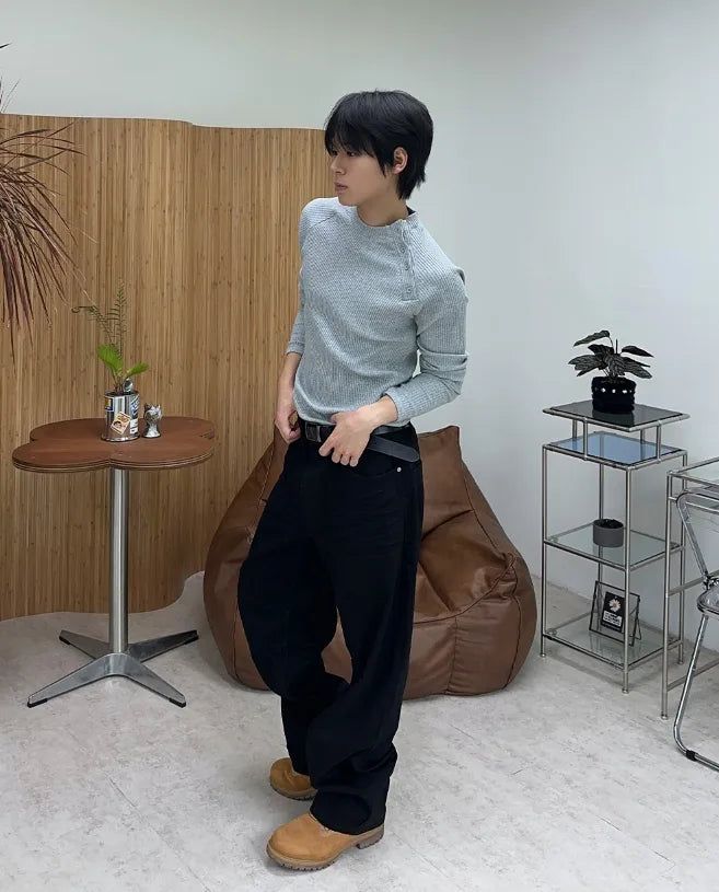 Dopa Muscle-Fit Ribbed Long-Sleeve Top