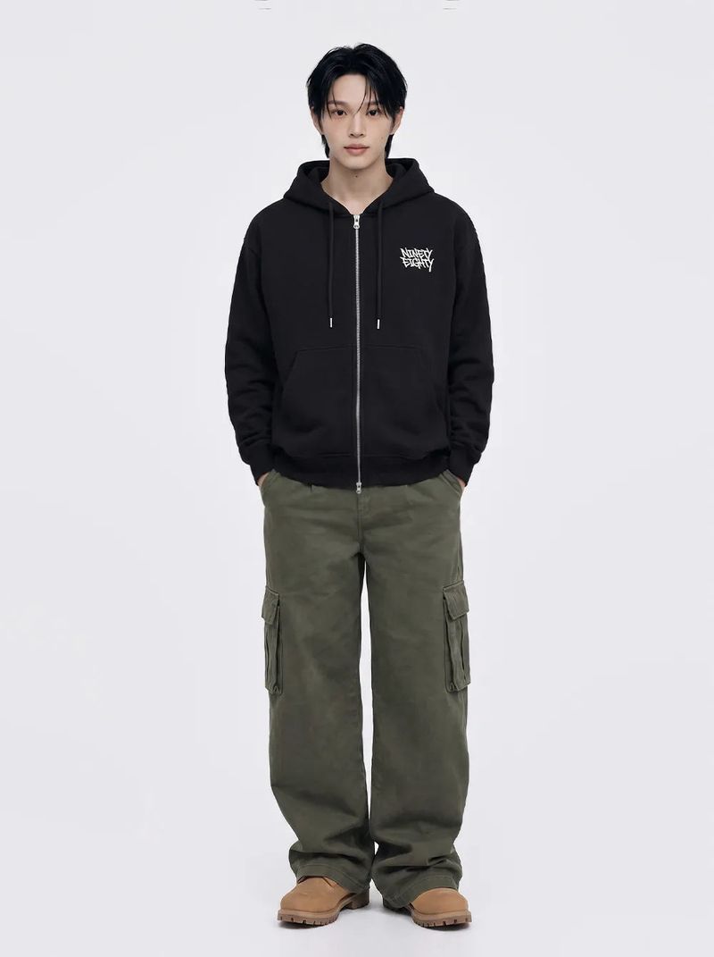 rough logo 2-way zip-up (4color)